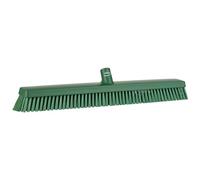 Vikan 31952 24" Heavy-Duty Push Broom, Soft/Stiff, Green
