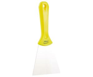 Vikan 40096 Stainless Steel Hand Scraper, Yellow, 235mm Length, 100mm Width, 22mm Height