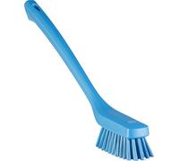 Vikan 41853 Narrow Cleaning Brush with Long Handle, Hard Bristles, 420 mm (16.5 in), Blue