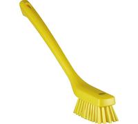 Vikan 41856 Narrow Cleaning Brush with Long Handle, 420 mm, Hard, Yellow