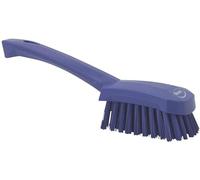 Vikan 41928 Stiff Washing / Scrubbing Hand Brush, Short Handle, 270mm (Purple)