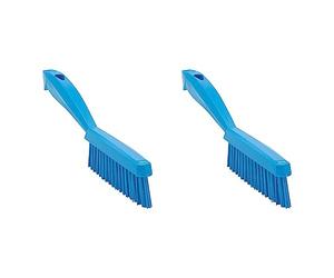 Vikan 41953 Slim, Stiff Bristles, Washing/Sweeping, Hand Brush, Fabric, Upholstery, Carpet, 300mm (Blue) (Pack of 2)