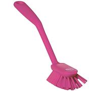 Vikan 42371 Dish Brush with Scraping Edge, Pink, Medium, 280 mm Length, 60 mm Width, 55 mm Height