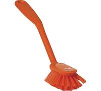 Vikan 42377 Dish Brush with Scraping Edge, Orange, Medium, 280mm Length, 60mm Width, 55mm Height