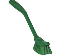 Vikan - Fine Dish Brush - Heavy-Duty, Narrow, Slip-Resistant Cleaning Brush, Polypropylene, Polyester Bristle, 11 Inch, Green, (42872)