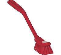 Vikan 42874 Fine Sweep Dish Brush, Polypropylene, Polyester Bristle, 11", Red