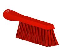 Vikan 4592 Hand Brush, Medium Stiff Bristles, Food Safe, Ergonomic Grip for Kitchens and Industrial Use (Red)
