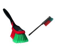 Vikan 525252 Vehicle Brush, Wheel Brush, Soft/Split, Black & 522252 Vehicle Brush with Long Handle, Soft/Split, Black, 420 mm Length, 65 mm Width, 65 mm Height