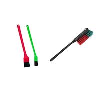 Vikan 556452 Detail Brush Set, Soft, 390 mm Length, 50 mm Width, 35 mm Height & 522252 Vehicle Brush with Long Handle, Soft/Split, Black, 420 mm Length, 65 mm Width, 65 mm Height