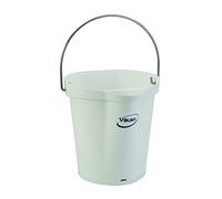 Vikan 56865 Durable Polypropylene Hygiene Bucket/Pail, Stainless Steel Handle,