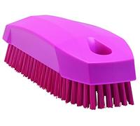 Vikan 64401 Hard Hand Brush S/Nail brush, Pink, 130mm Length, 50mm Width, 40mm Height