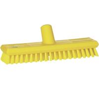 Vikan 70416 Stiff Bristle Deck Scrub, 10-3/4" Polyester, Yellow