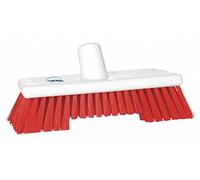 Vikan 70444 Deck Scrub,Dual Bristle Length,Stiff,10",Red