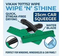 Vikan 707752 Wipe n Shine Car Squeegee Water Blade Window Dryer 25cm Streak