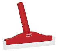 Vikan 77514 Foam Rubber Polypropylene Frame Bench Fixed Head Squeegee, 10", Red