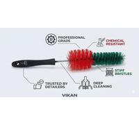 Vikan 525352 Alloy Wheel Spoke Cleaning Brush Stiff Bristle Chemical Resistant