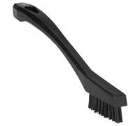 Vikan Detail Brush, Polypropylene Handle with PBT Bristles, Black, Stainless Steel Components, for Machinery Cleaning, 205 x 20 x 30 mm, Very Hard Bristles