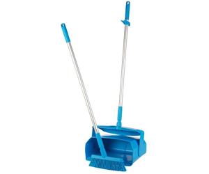 Vikan Hygiene 56613 Dustpan Set Closed with Broom, Blue, 320 x 1170 mm