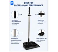 Vikan Lobby Dustpan & Brush Set 330mm Long Handle HACCP 6 Colours