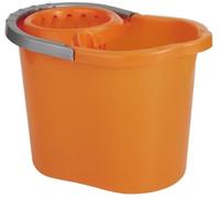Vikan MS36n Mop Bucket with Strainer, 12 Litre - Durable Plastic Cleaning Bucket, Complete Set, Color Coded - Hygienic, Heavy-Duty Mop Pail for Commercial & Industrial Use (Orange)