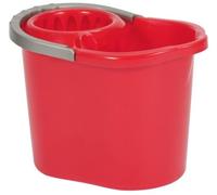 Vikan MS36n Mop Bucket with Strainer, 12 Litre - Durable Plastic Cleaning Bucket, Complete Set, Color Coded - Hygienic, Heavy-Duty Mop Pail for Commercial & Industrial Use (Red)