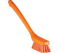 Vikan Narrow Long Handle Brush, Polypropylene Block, Orange, One Size