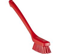 Vikan Narrow Cleaning Brush with Long Handle, 420 mm, Hard, Red