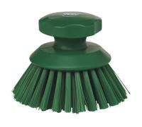 Vikan Round Hand-Held Scrub Brush/Keg Brush, Polypropylene, Polyester Bristle, 110mm, Green One Size, 38852