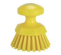 Vikan Round Hand Scrub/Keg Brush, 110 mm, Hard, Yellow