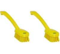 Vikan Utility Brush, 260 mm, Medium, Yellow (Pack of 2)