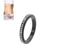VIKANDA Thermogenic Moissanite Spinner Ring, Lymphatic Drainage Therapeutic Diamond-Encrusted Ring, Magnetic Therapeutic Rotating Rings For Women Men, Relieve Anxiety Stress (11, Black)