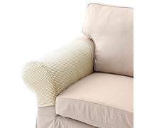 VIKAUL Armchair Covers for Recliners Sofa Non-Slip Armrest Cover Stretch Fabric Arm Caps Furniture Protector Slipcovers Removable Couch Chair Arm Caps Set of 4,White