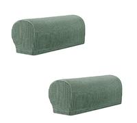 VIKAUL Armrest Covers Slipcovers Set of 2 Anti-Slip Arm Caps Sofa Chair Arm Caps Furniture Protector for Chair, Recliner, Sofa, Green