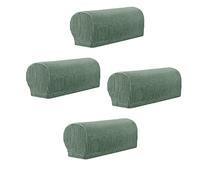 VIKAUL Armrest Covers Slipcovers Set of 4 Anti-Slip Arm Caps Sofa Chair Arm Caps Furniture Protector for Chair, Recliner, Sofa, Green