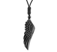 VIKCAUX Black Obsidian Necklace Protection Pendant with Extended Bead Chain Healing Crystal Stone Amulet Necklace for Men Women, Obsidian, Obsidian
