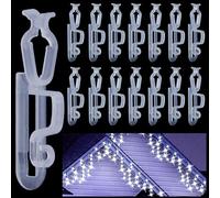 Vikdio 25Pcs Gutter Light Clips, Christmas Light Gutter Hooks for C9 C7 C6 | Weatherproof, Durable, UV & Frost Resistant, Snap-On No-Damage, Fit Gutter Lips up to 15mm, for C9 C6 Icicle Lights on Soffit