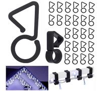 Vikdio 60 Pcs Black Gutter Hooks for Outdoor Christmas Lights, Gutter Clips for Fixing Christmas Icicle Lights on Wedding Halloween Outdoor Xmas Decoration Party Garden Tree Window