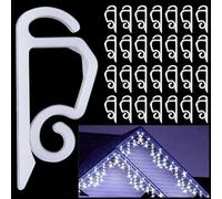 Vikdio 60 Pcs Gutter Hooks for Christmas Lights Outdoor, Holiday Lights Clips, Gutter Clips for Fixing String Lights Icicle Lights on Halloween Xmas Decoration Garden Tree Window