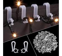 Vikdio 60 Pcs Gutter Hooks for Fixing Christmas Lights, Holiday Lights Clips Mount to Gutters Shingles, Gutter Clips for Hanging Icicle Lights on Halloween Xmas Decoration Outdoor Tree Window