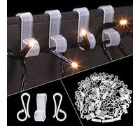 Vikdio 60 Pcs Gutter Hooks for Hanging Christmas Lights, Holiday Lights Clips Mount to Shingles, Gutter Clips for Securing Outdoor Icicle Lights on Christmas Halloween Home Garden Decor