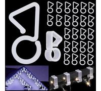 Vikdio 60 Pcs Gutter Hooks for Outdoor Christmas Lights, Gutter Clips for Fixing Christmas Lights Meteor Shower Icicle Lights on Wedding Halloween Outdoor Xmas Decoration Party Garden Tree Window