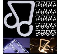 Vikdio 60 Pcs Gutter Hooks for Outdoor Lights, Christmas Lights Clips, Outdoor Hang Hooks for String Lights Meteor Shower Lights on Halloween Christmas Garden Tree Home Decoration