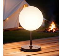 Vikdio Cordless Table Lamp, Waterproof 4000mAh Rechargeable Shower Lamp, Small Touch Light for Outdoor Indoor Bedroom Bathroom Camping Patio, Table Light with Spherical Lampshade - Antique Bronze