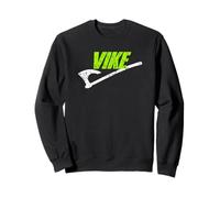 Vike Viking Battle Axe 2 Color Distressed Print Funny Sweatshirt