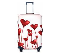 Vikeiac Highly Elastic Spandex Suitcase Cover Luggage Cover Protector Large Fits 25 to 28 Inch Valentines Day Lover Red Heart Prints