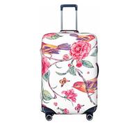 Vikeiac Highly Elastic Spandex Suitcase Cover Luggage Cover Protector Medium Fits 22 to 24 Inch Birds Blooming Flower Prints