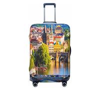 Vikeiac Highly Elastic Spandex Suitcase Cover Luggage Cover Protector Medium Fits 22 to 24 Inch Prague Cityview Prints