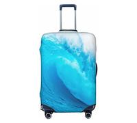 Vikeiac Highly Elastic Spandex Suitcase Cover Luggage Cover Protector Small Fits 18 to 21 Inch Big Blue Ocean Waves Prints