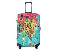 Vikeiac Highly Elastic Spandex Suitcase Cover Luggage Cover Protector Small Fits 18 to 21 Inch Cartoon Map of Asia Prints