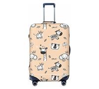 Vikeiac Highly Elastic Spandex Suitcase Cover Luggage Cover Protector Small Fits 18 to 21 Inch Cute Doodle Wild Animal Kids Pattern Prints